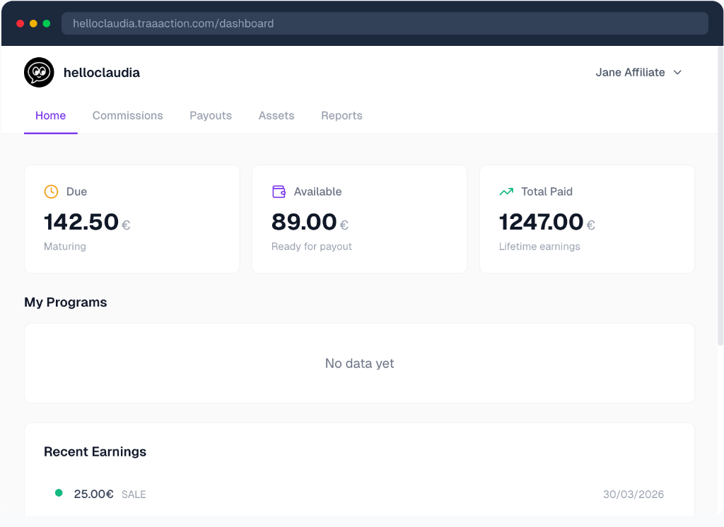 Affiliate Dashboard